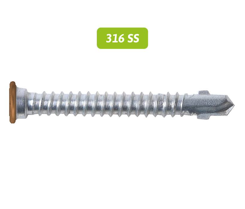 AnchorMark S2-Timber To Metal Decking Screw - 316 STAINLESS STEEL – TEAK HEAD