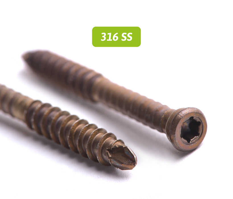 AnchorMark S2-Timber To Timber Decking Screw - 316 STAINLESS STEEL – Vintage Bronze Finish