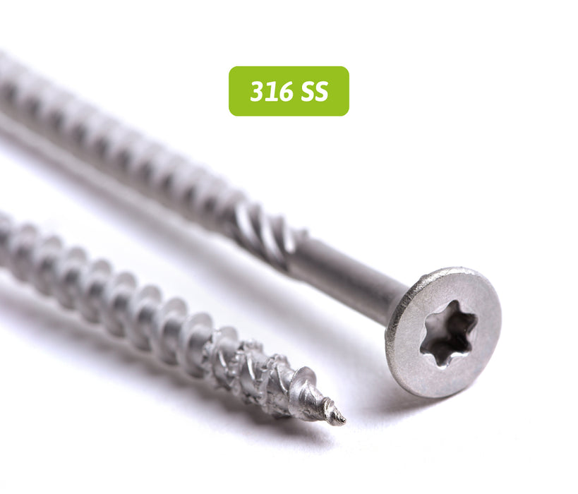 AnchorMark Timber Screws  - 316 STAINLESS STEEL – Silver Finish