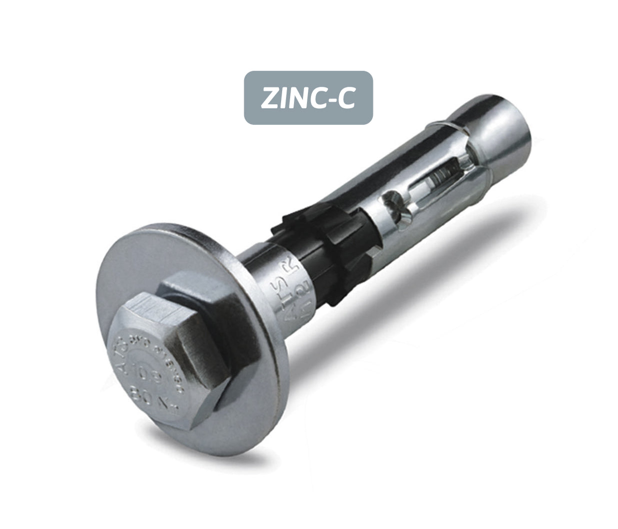 ATS-EVO S Heavy Duty Safety Bolt for Thin Panel - Hex Head - ZINC CLEA ...