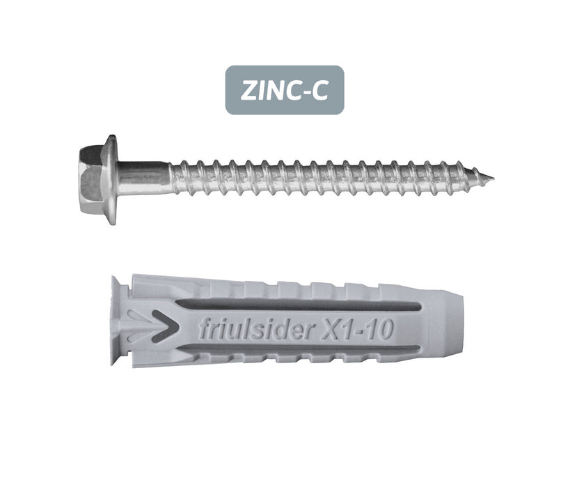 Friulsider X1 EVO - with Hex Head Screw - ZINC CLEAR