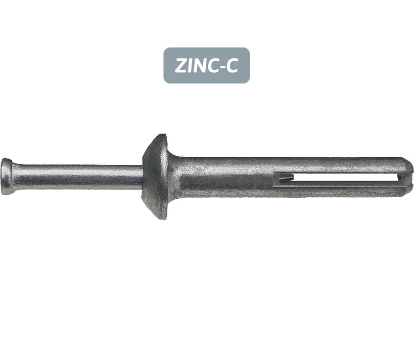 Metal Drive Anchor - Body - Zamac Alloy, Pin - Carbon Steel - ZINC CLEAR