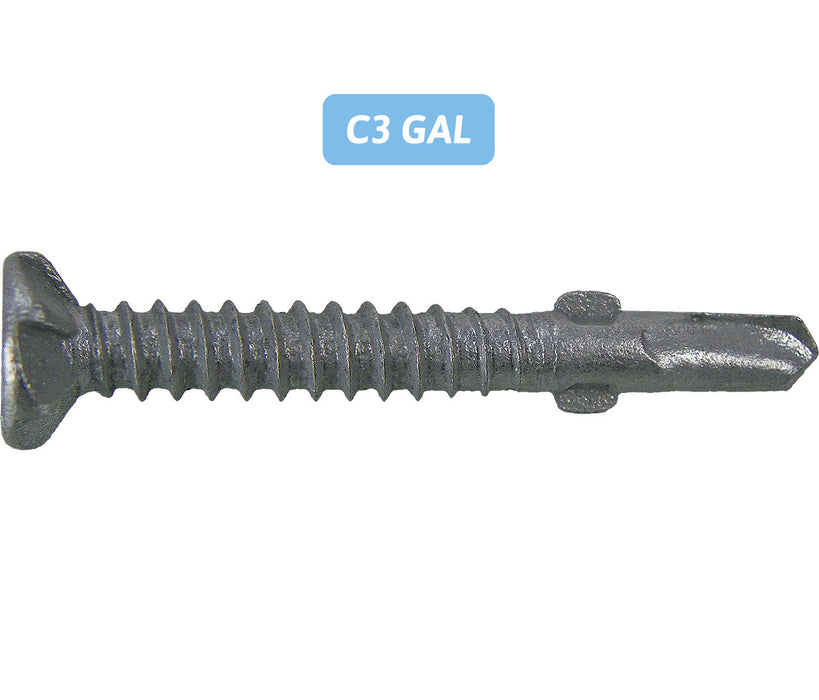 Self Drilling Countersunk Wing - Coarse Thread - C3 GAL